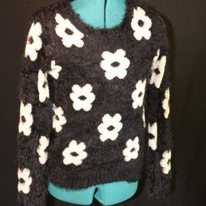 Forever 21 Black white floral sweater
